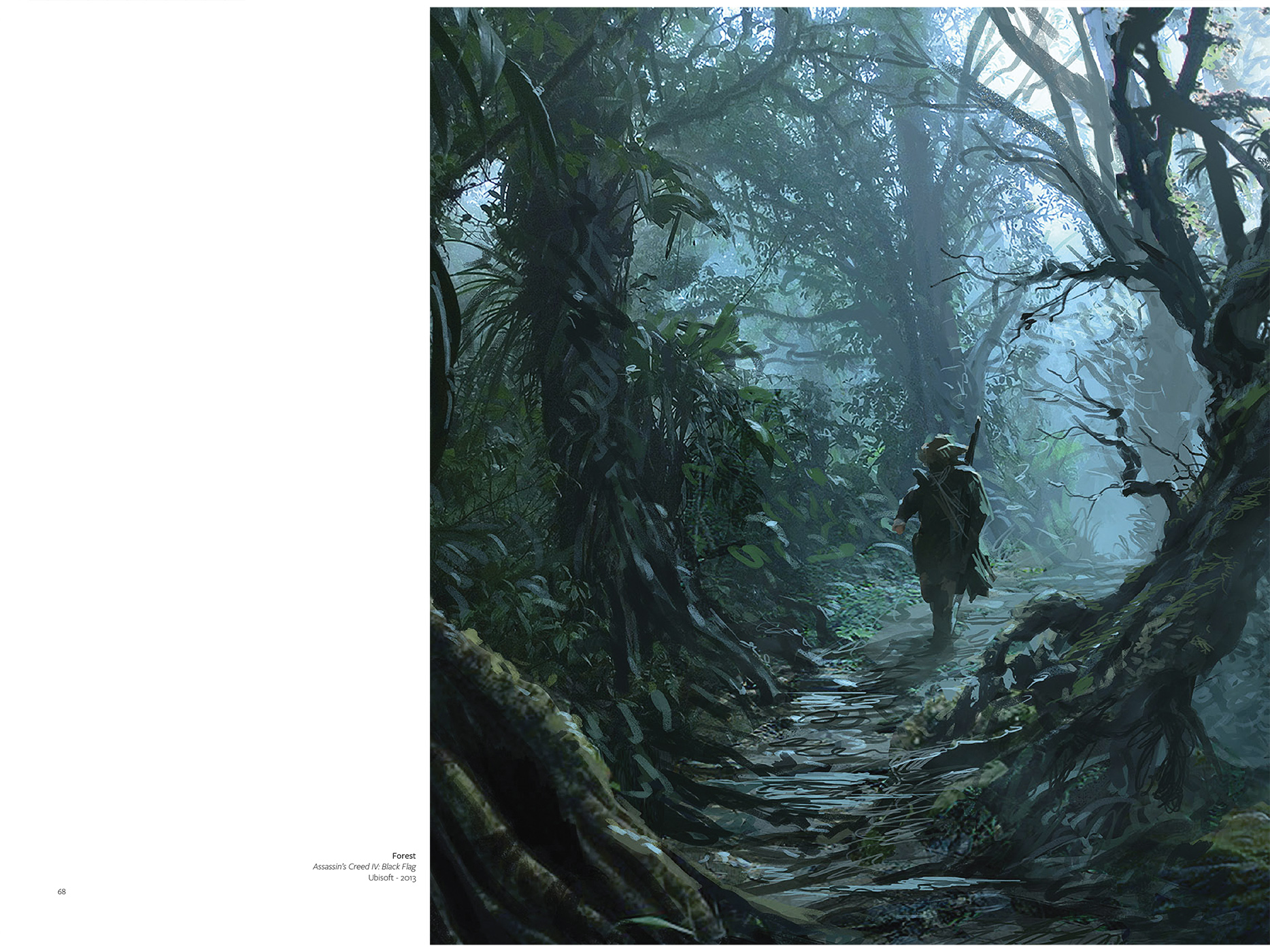 Peinture numérique d'un homme dans la forêt pluviale.