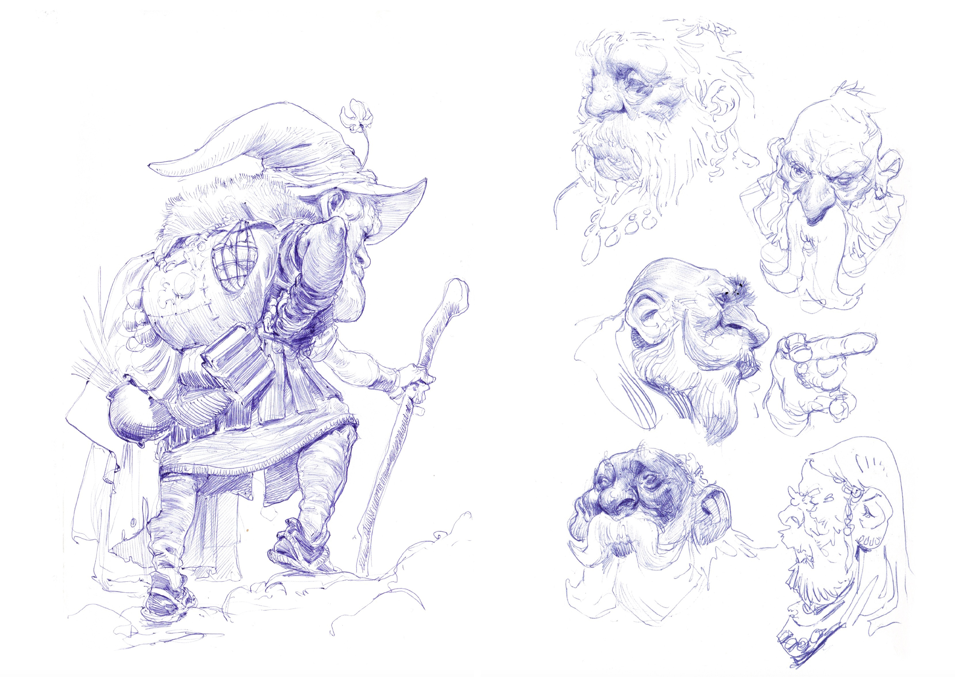 Croquis de nains, issus du sketchbook Decade d'Even Mehl Amundsen.