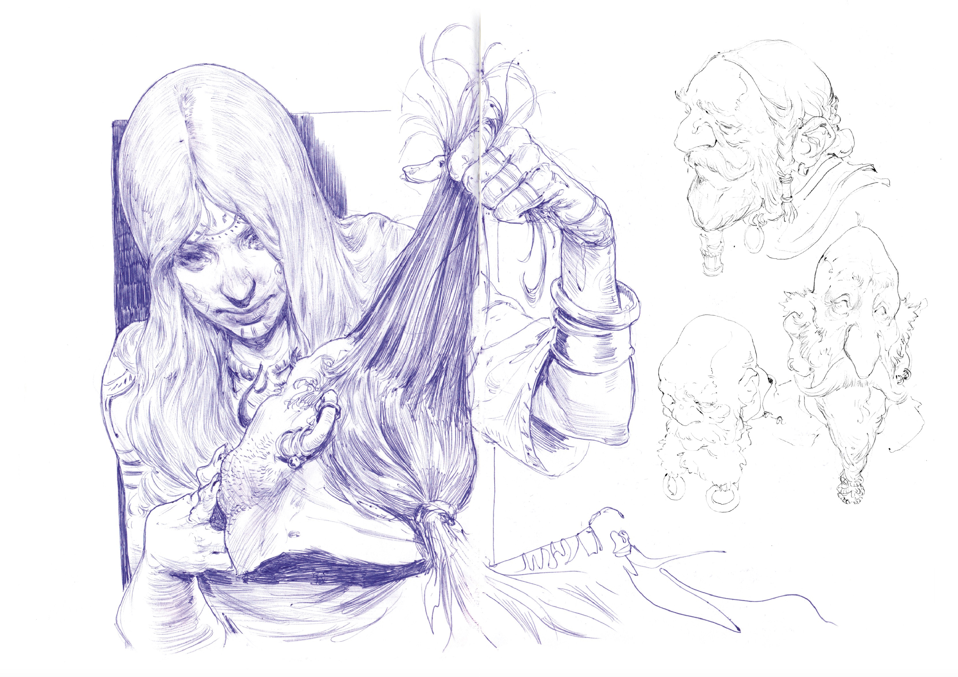 Croquis issus de du sketchbook Decade d'Even Mehl Amundsen.