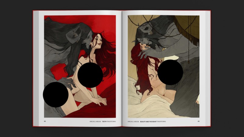 Extrait du livre érotique Hardcover. Ici, les œuvres d'Abigail Larson.