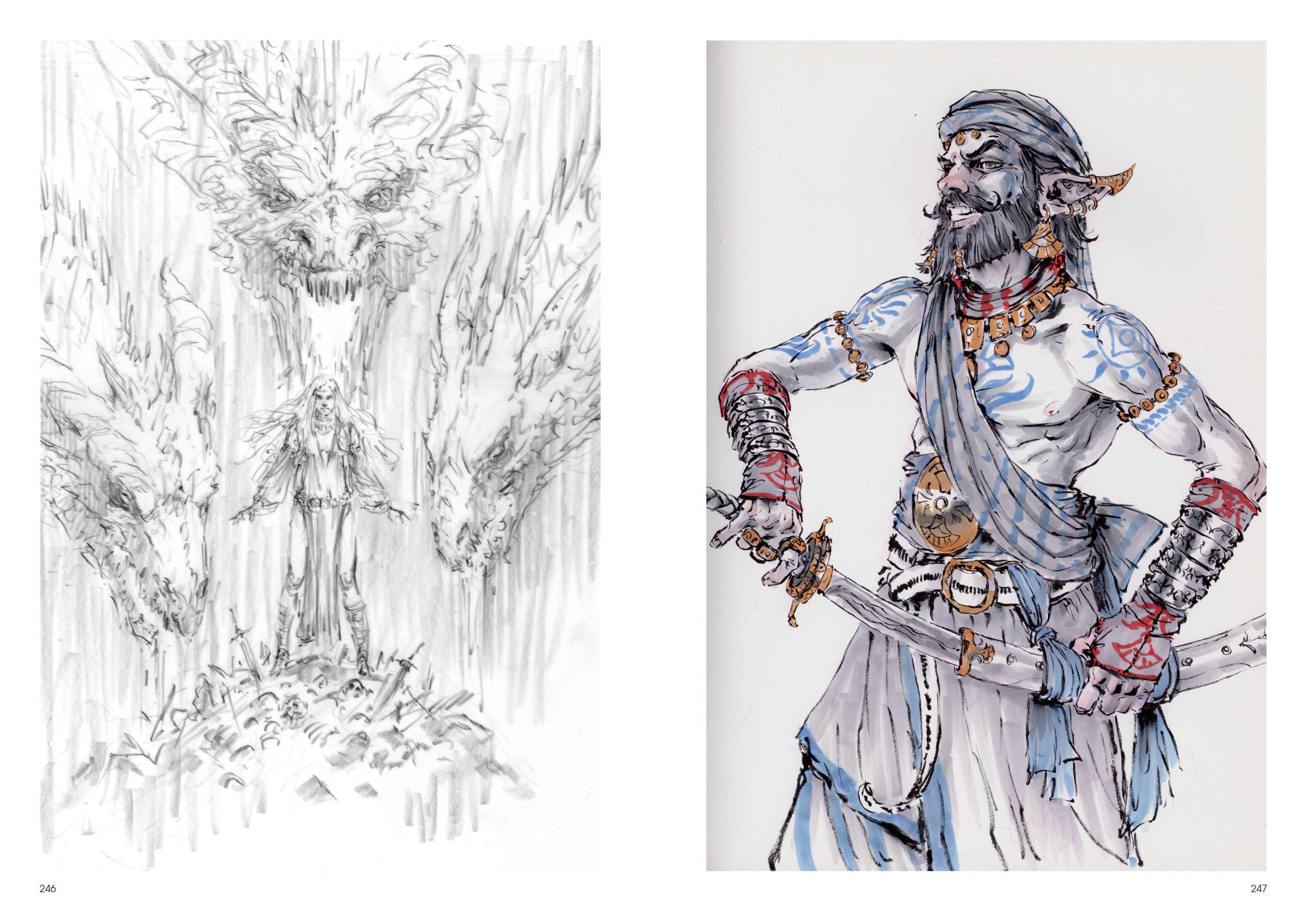 Image de l'artbook Daya de Daniel Landerman. Guerrier au sabre.