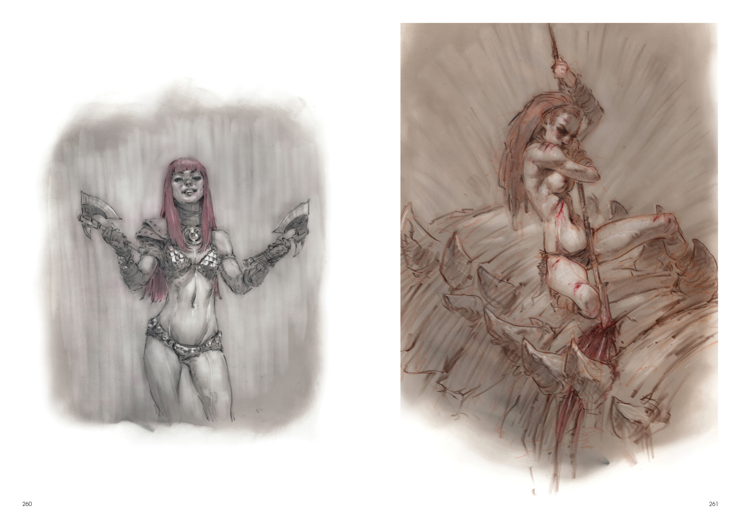 Image de l'artbook Daya de Daniel Landerman. Guerrière rousse intrépide.