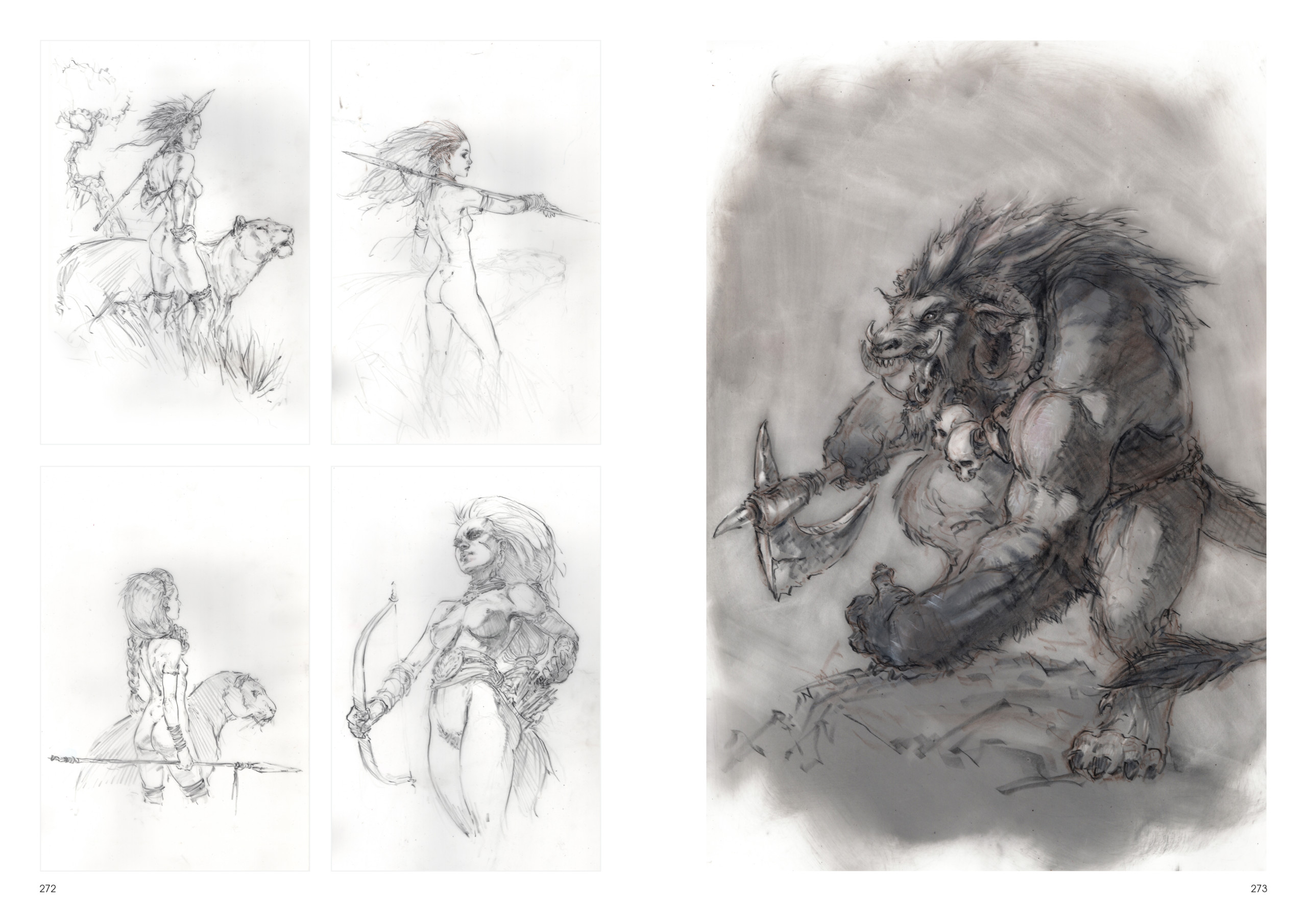 Image de l'artbook Daya de Daniel Landerman. Guerrières nues.