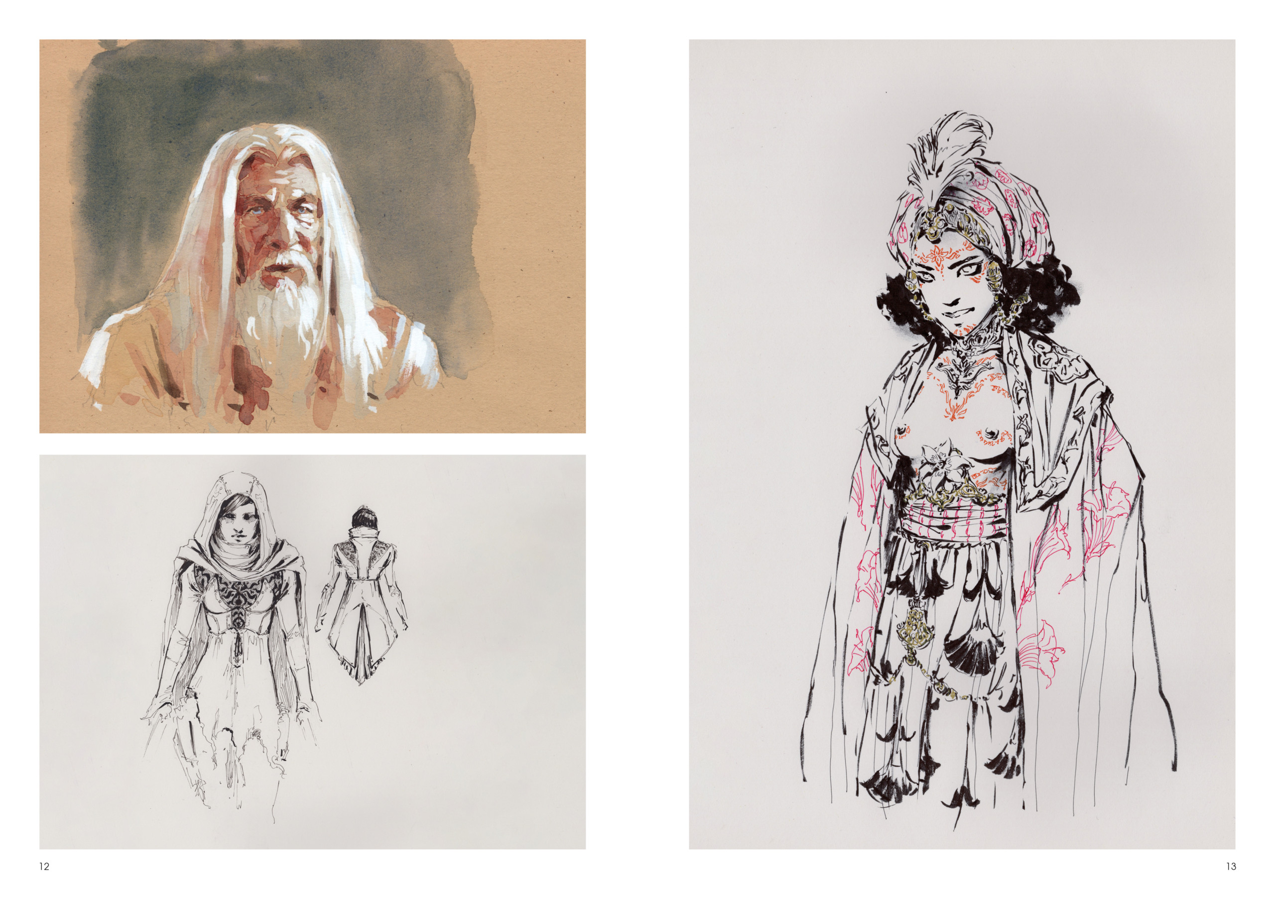 Extrait de Daya : femmes d'aventure et dessin de Gandalf (Le seigneur des anneaux).