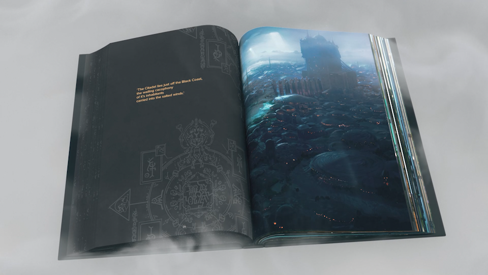 Intérieur de l'artbook Obliskura d'Alex Konstad : ciatdelle noire.