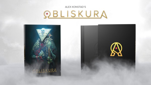 Bandeau de présentation pour l'artbook Obliskura d'Alex Konstad.
