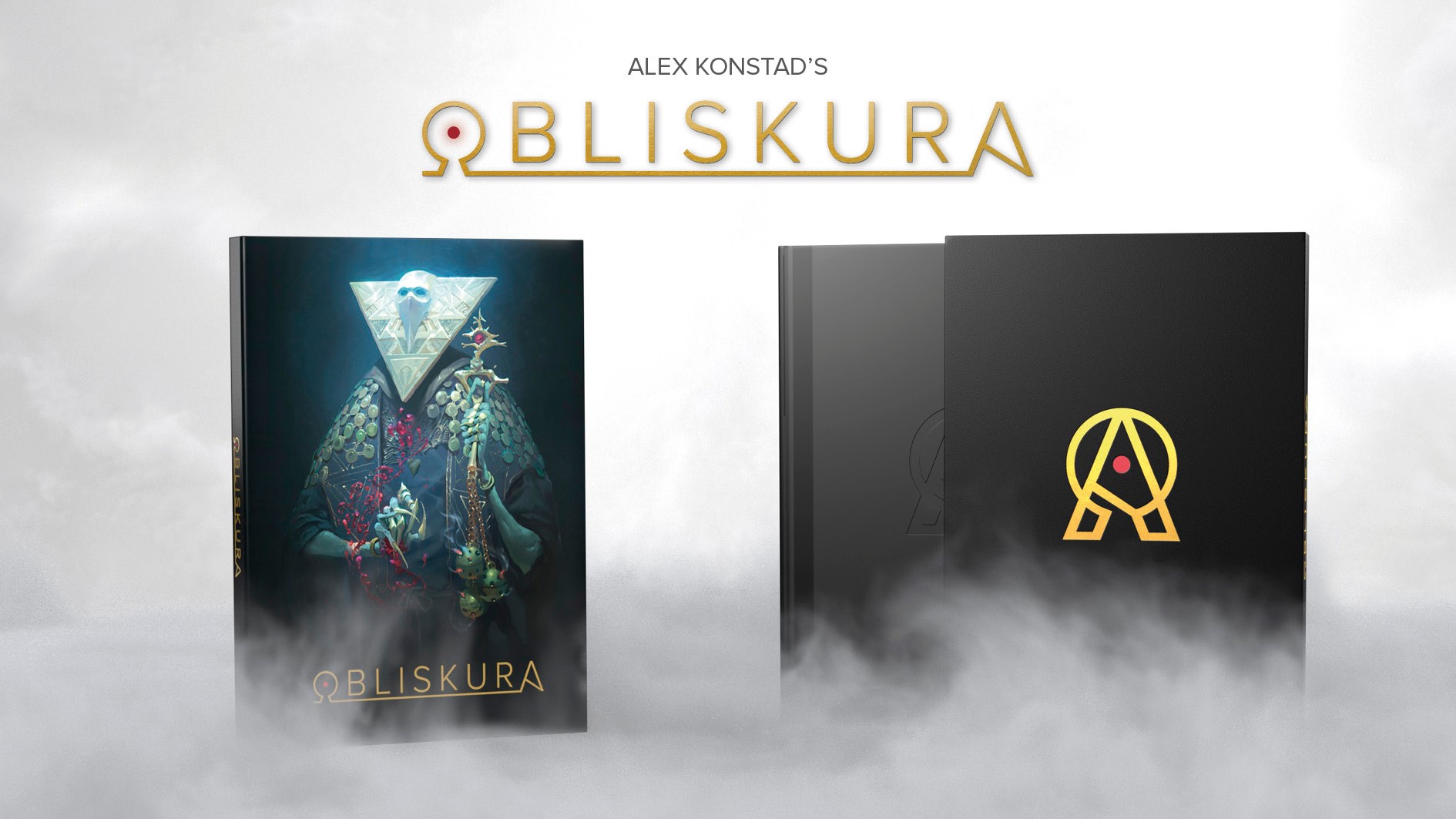 Bandeau de présentation pour l'artbook Obliskura d'Alex Konstad.