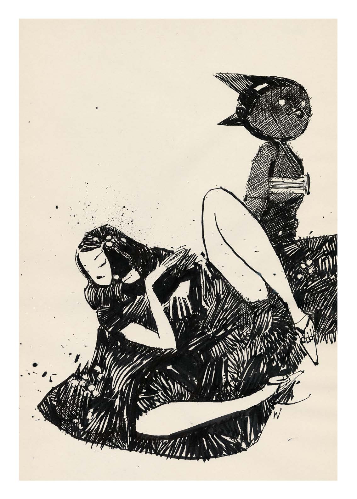 Image de l'artbook Ashley Wood - AWD XL BLACK. Femme brune.