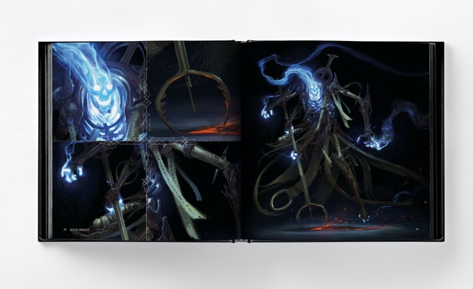 Photo du livre Abominations de Bjorn Hurri, un artbook de fantasy noire et d'horreur.