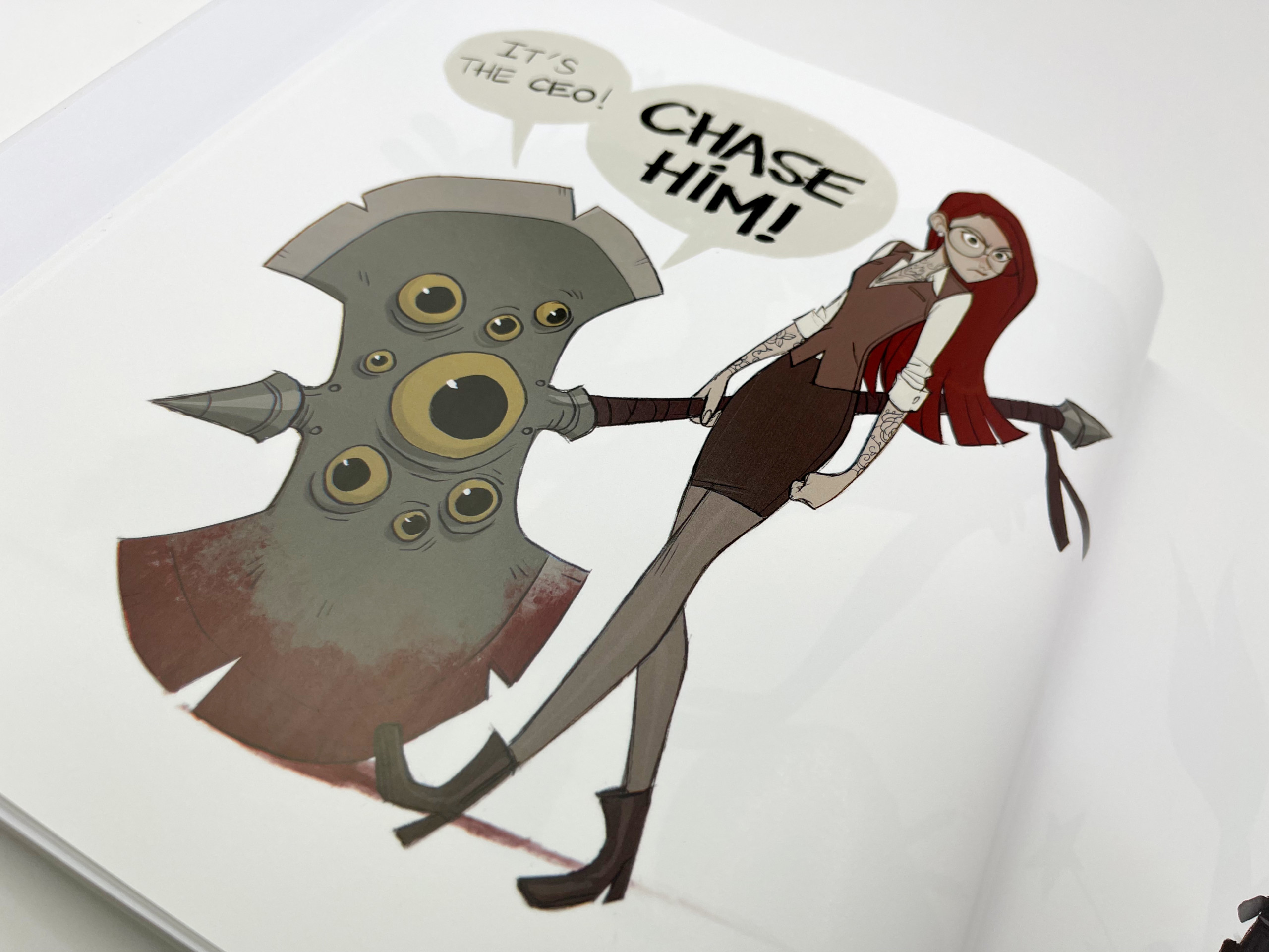 caurette-gurlz-artbook-by-serge-birault-2097-ceo-chase Image de l'artbook Gürlz de Serge Birault. Employée avec une hache.