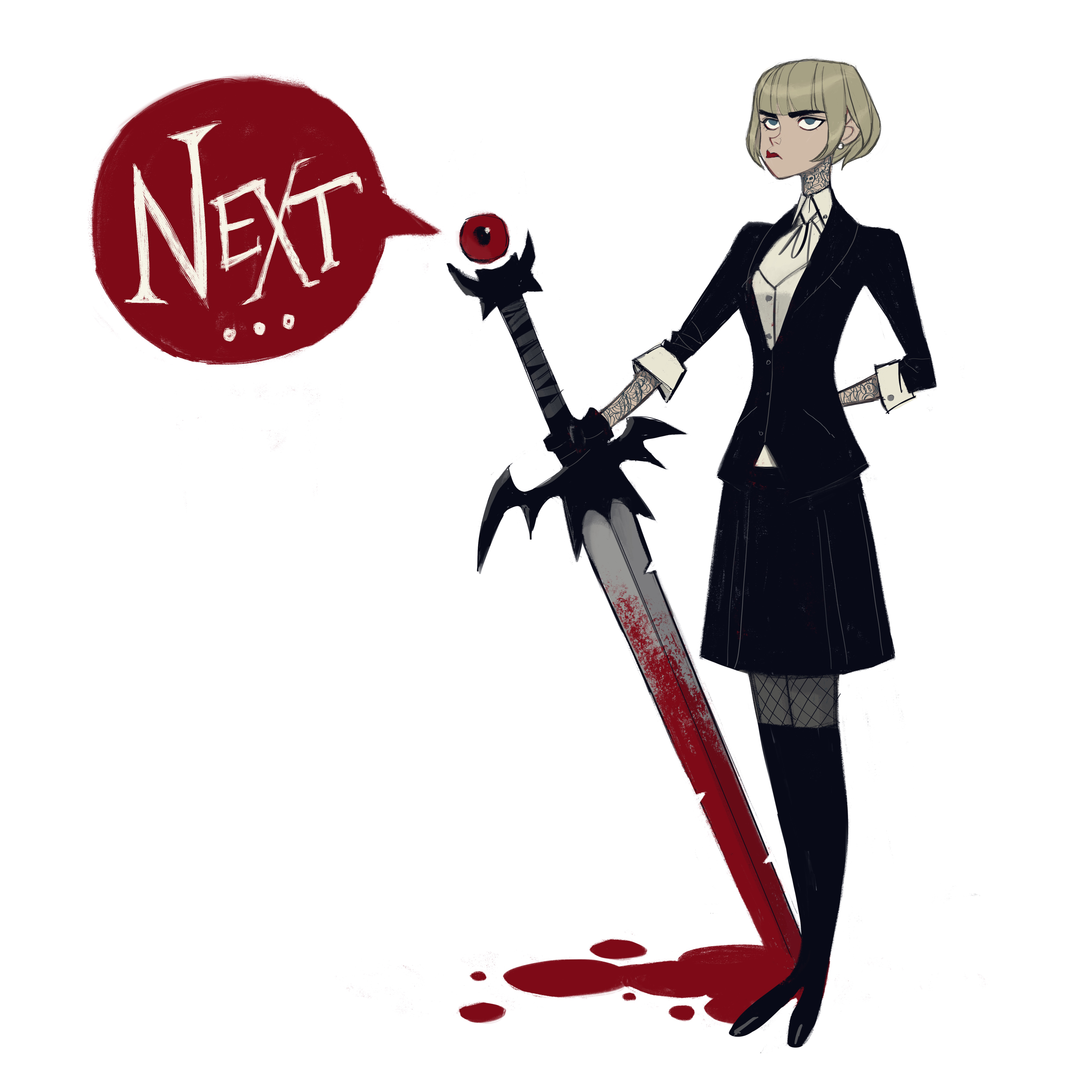 Gürlz : une femme élégante, une épée, du sang !