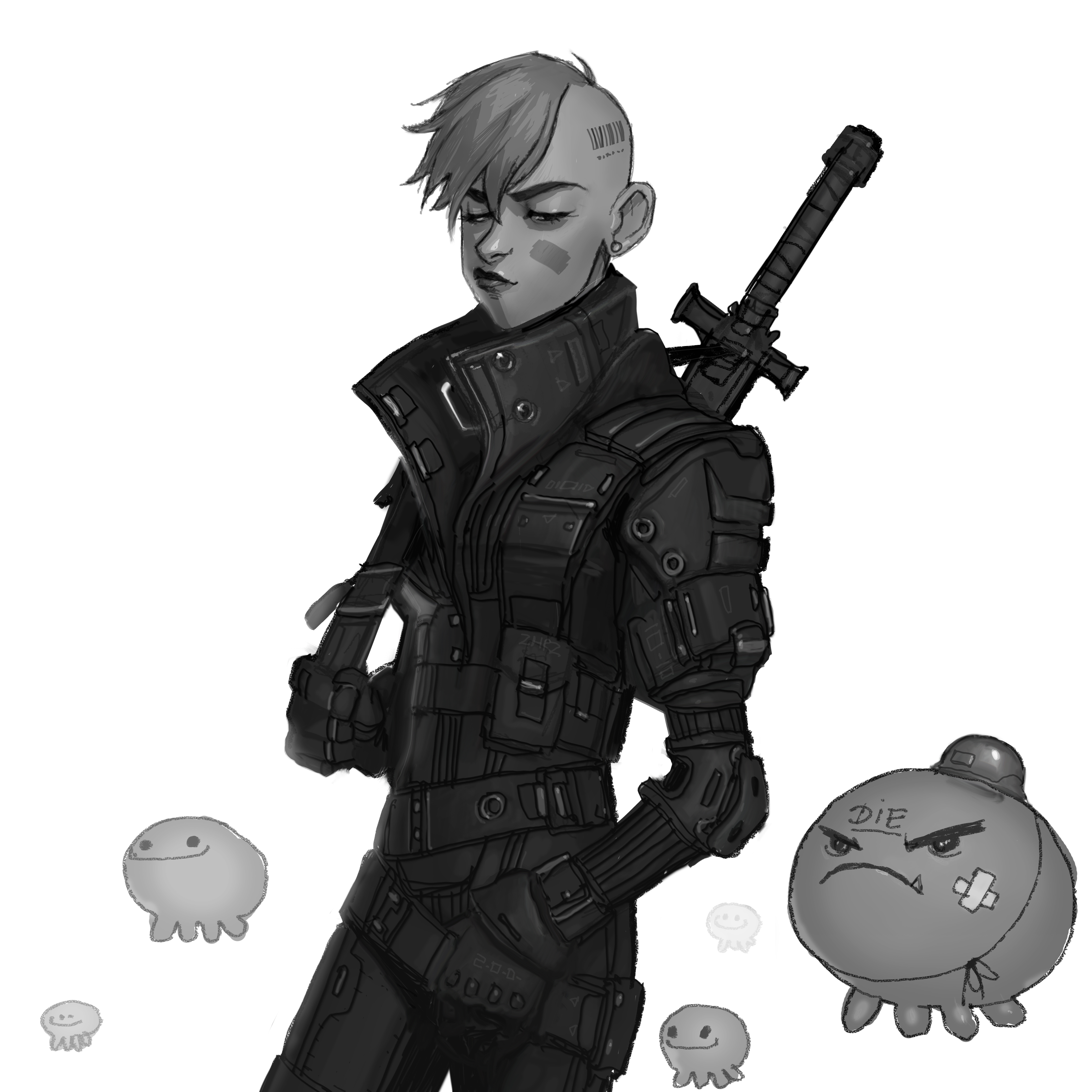 Gürlz : une femme cyberpunk avec une épée !