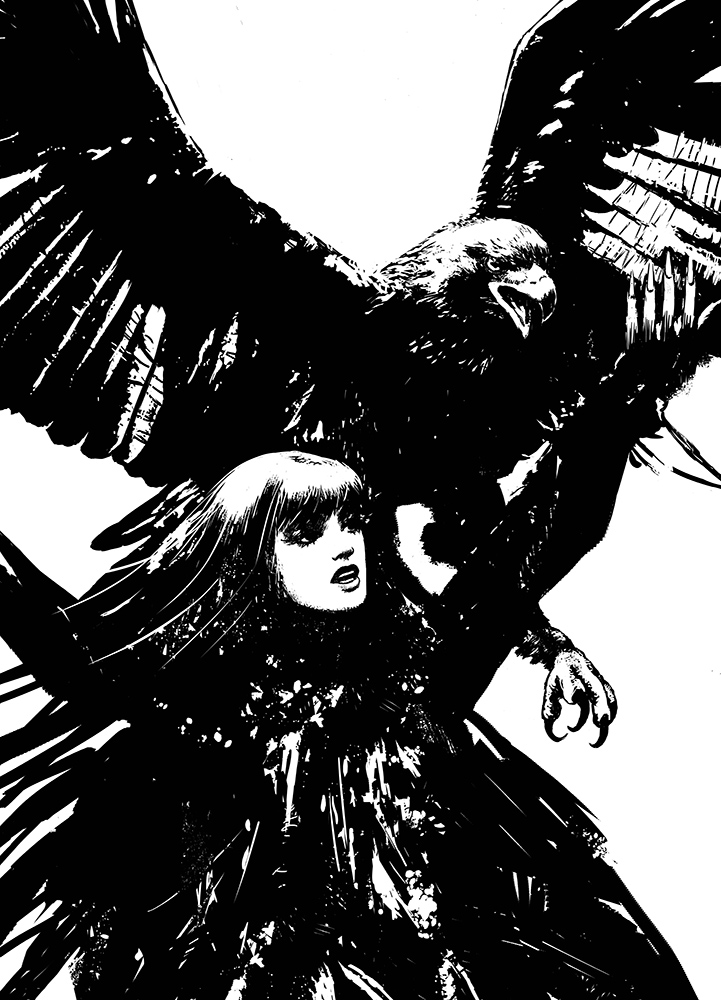 Illustration de Circé la magicienne avec un aigle