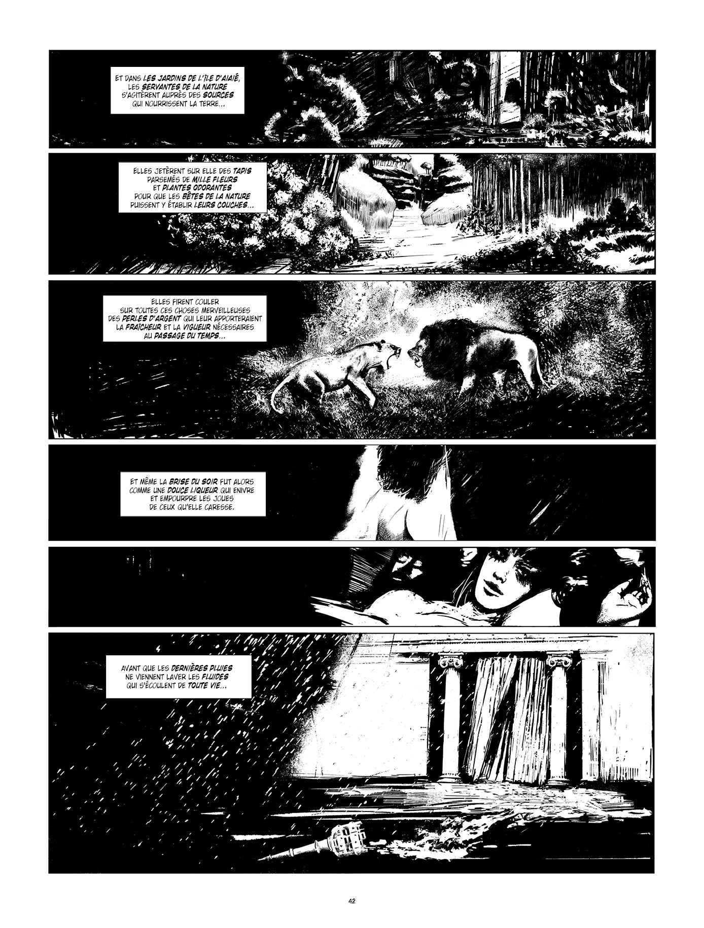 Une page de Circé la magicienne