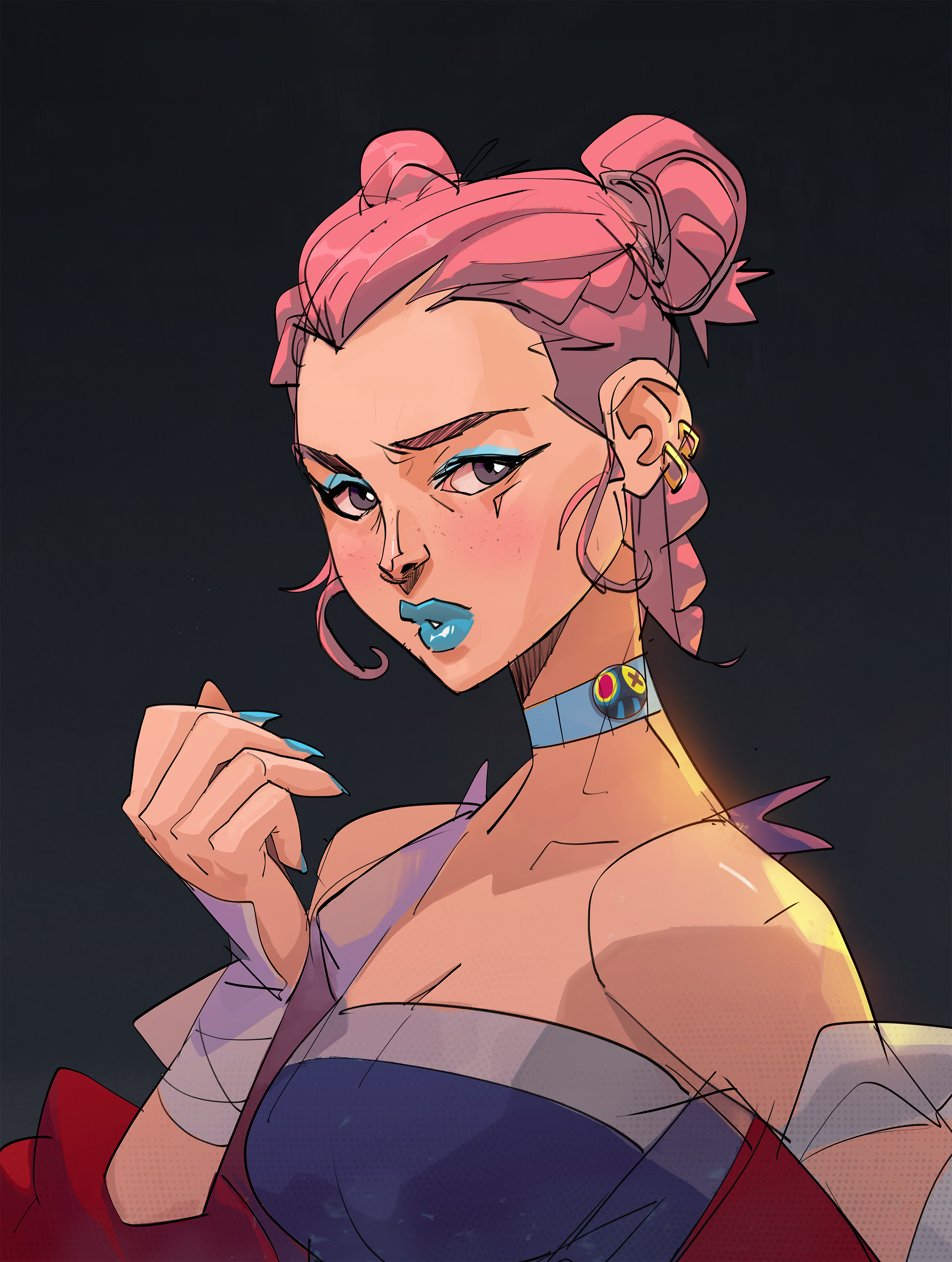 Une femme dessinée par Hicham Habchi, un artiste marocain passionné de bandes dessinées.