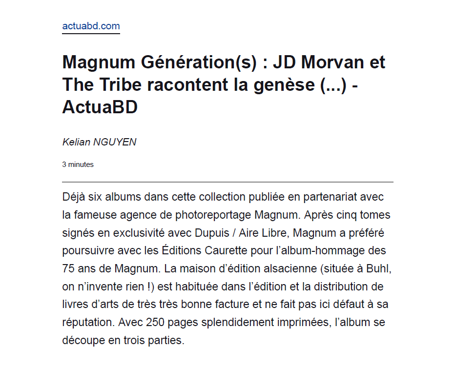 Magnum Génération(s)