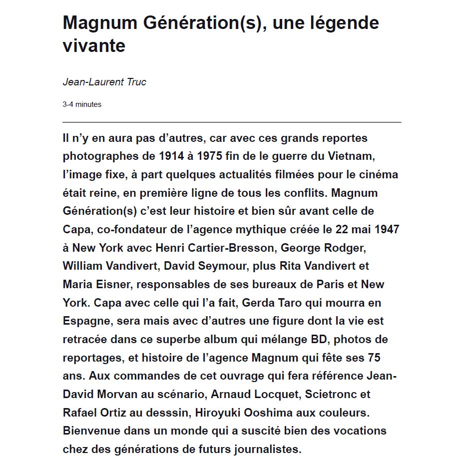 Magnum Génération(s)