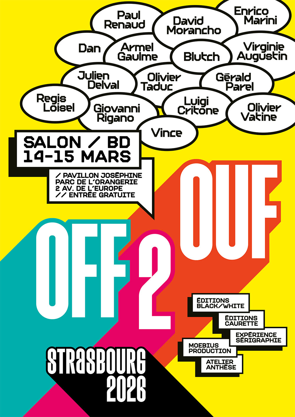 BAW_OFF_OUF_AFF_297X420_01_D_BD Affiche du salon 'OFF 2 OUF' 2026