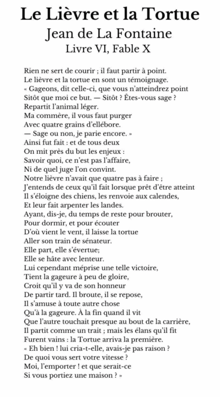 Le lièvre et la tortue (poème de Jean de La Fontaine)